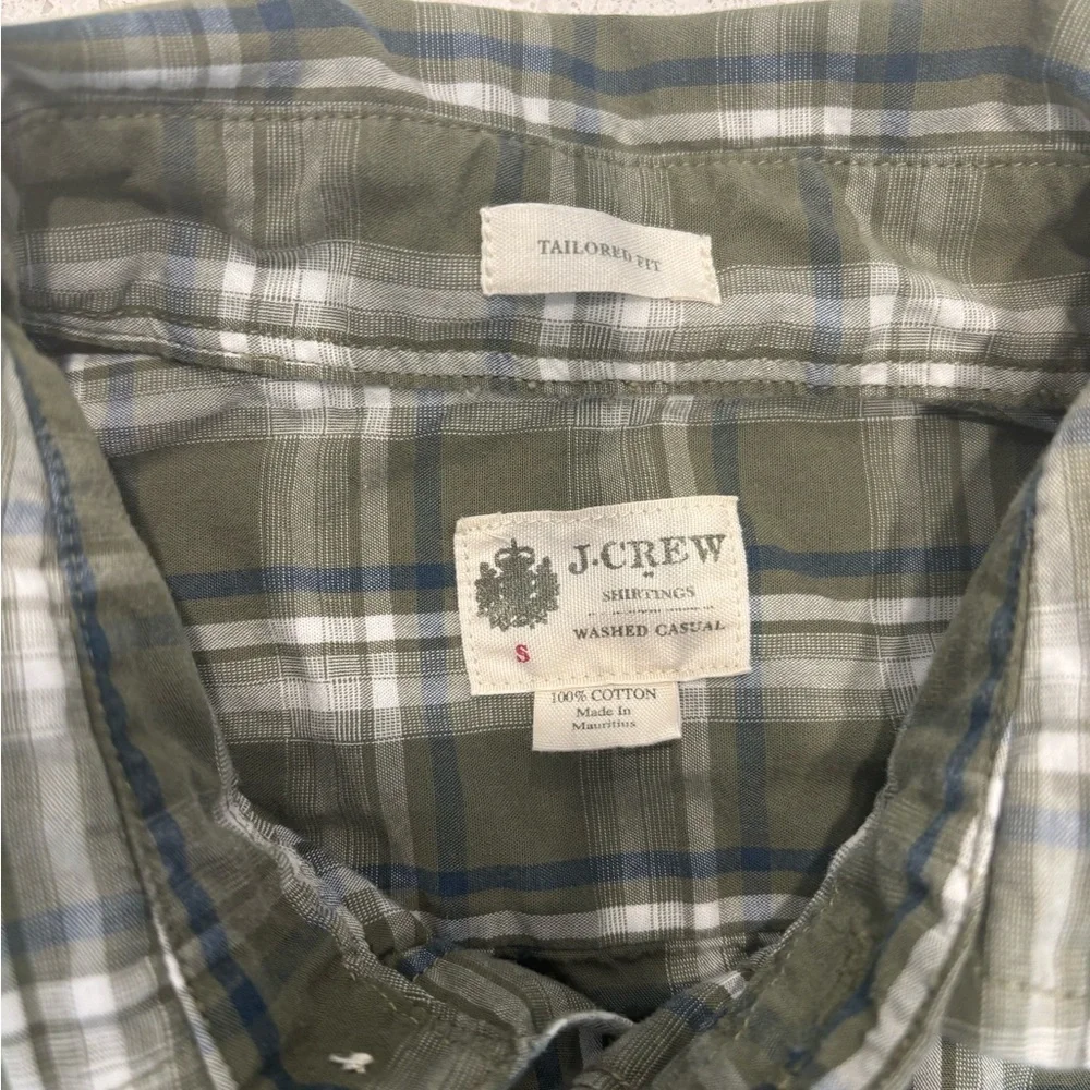 J. Crew Men’s Green Plaid Button-down Shirt, Size S